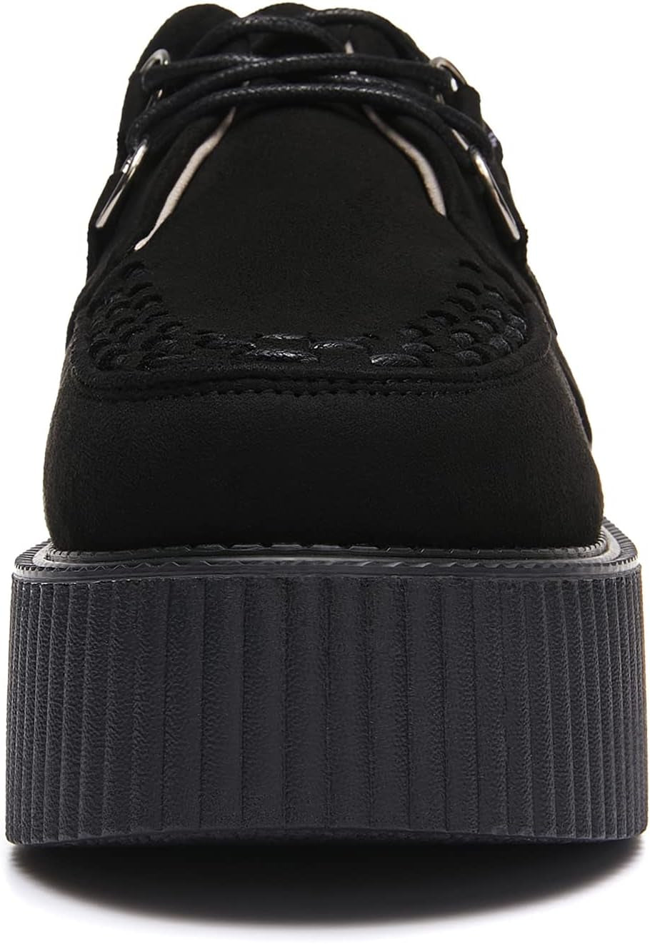 Women'S Handmade Suede Lace up Flat Platform Creepers Shoe – Velora Lane